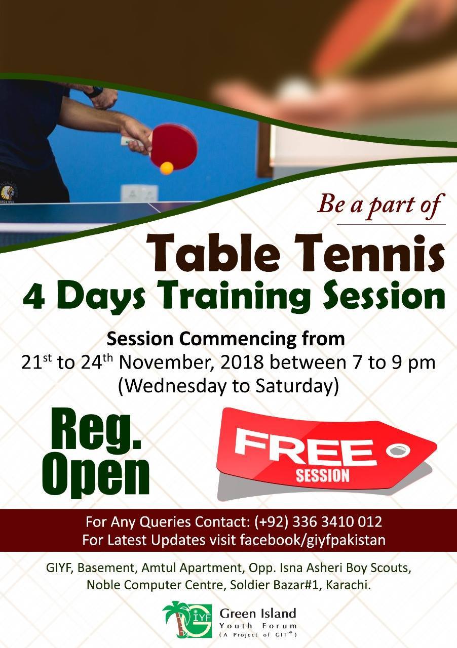 Free Training Session of Table Tennis