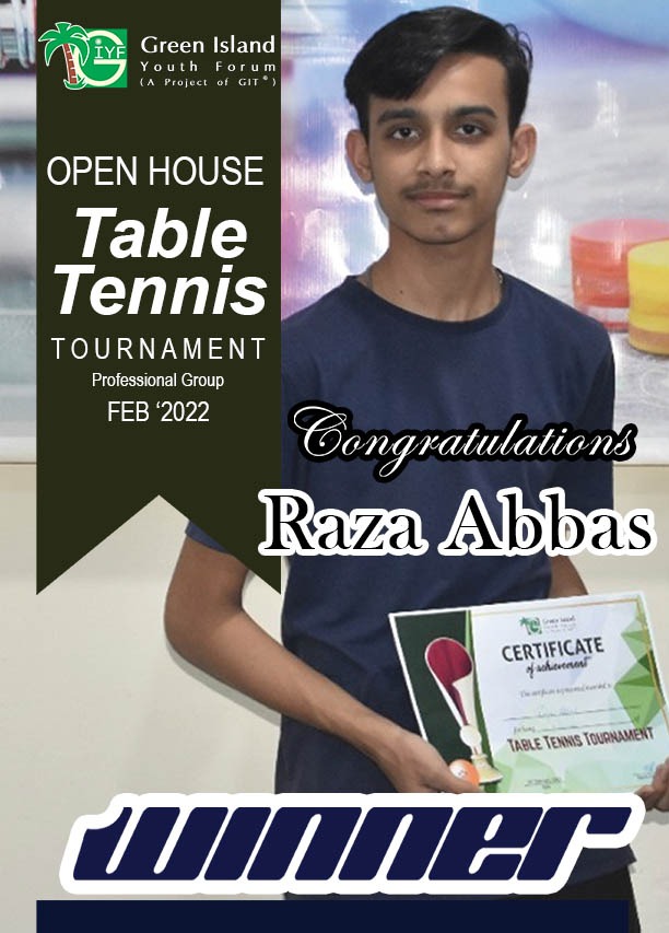 Open House Table Tennis Tournament Winner of Professional Group