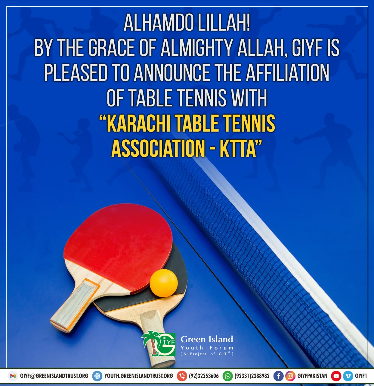 Affiliation of Table Tennis with 