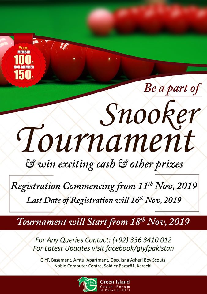 Open House Snooker Tournament Nov 2019